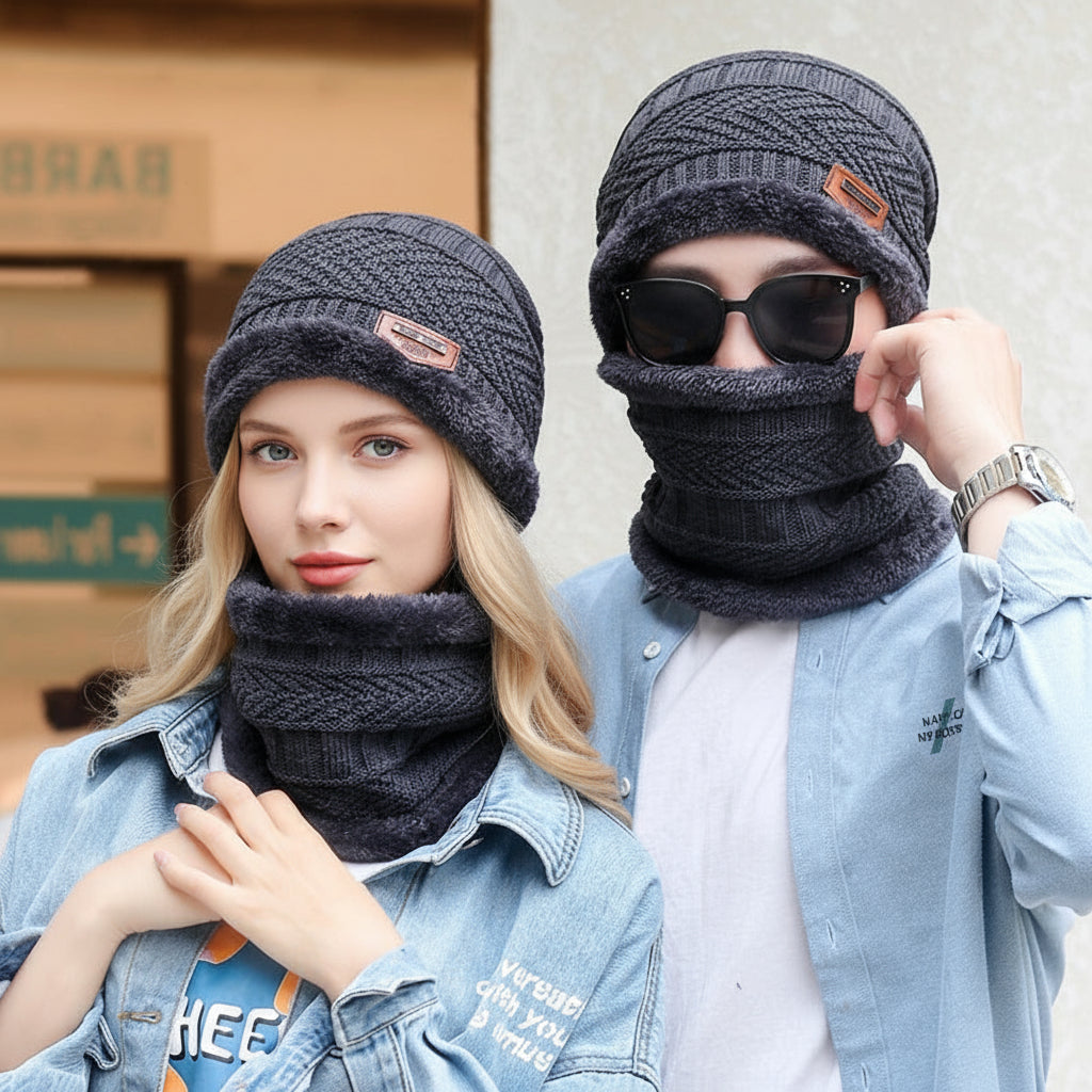 Men&#039;s Hat Winter Youth Warm Thickened Knitted Wool Hat Fleece Cotton Hat For Autumn And Winter Cold-proof Neck Ear Protection Hat
