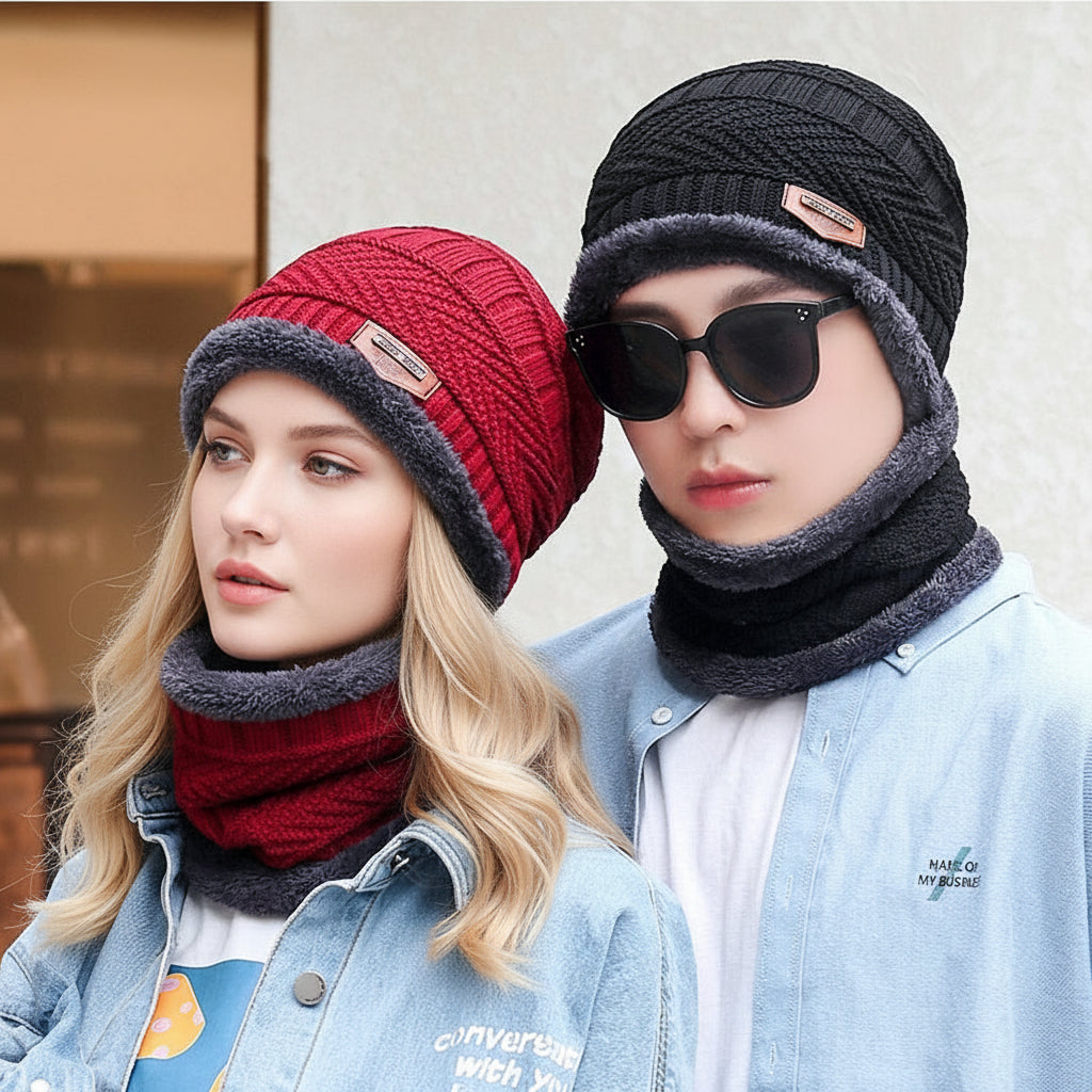 Men&#039;s Hat Winter Youth Warm Thickened Knitted Wool Hat Fleece Cotton Hat For Autumn And Winter Cold-proof Neck Ear Protection Hat