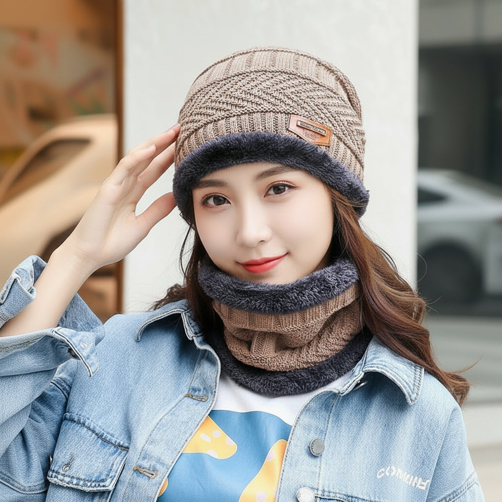 Men&#039;s Hat Winter Youth Warm Thickened Knitted Wool Hat Fleece Cotton Hat For Autumn And Winter Cold-proof Neck Ear Protection Hat