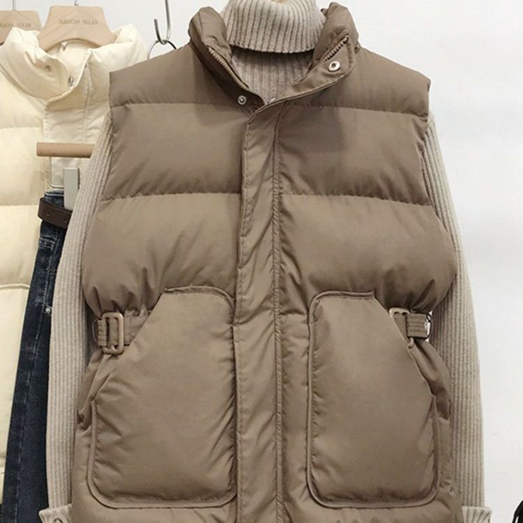 jacket vest quilted padded thick puffer vest winter warm women's gilet size women