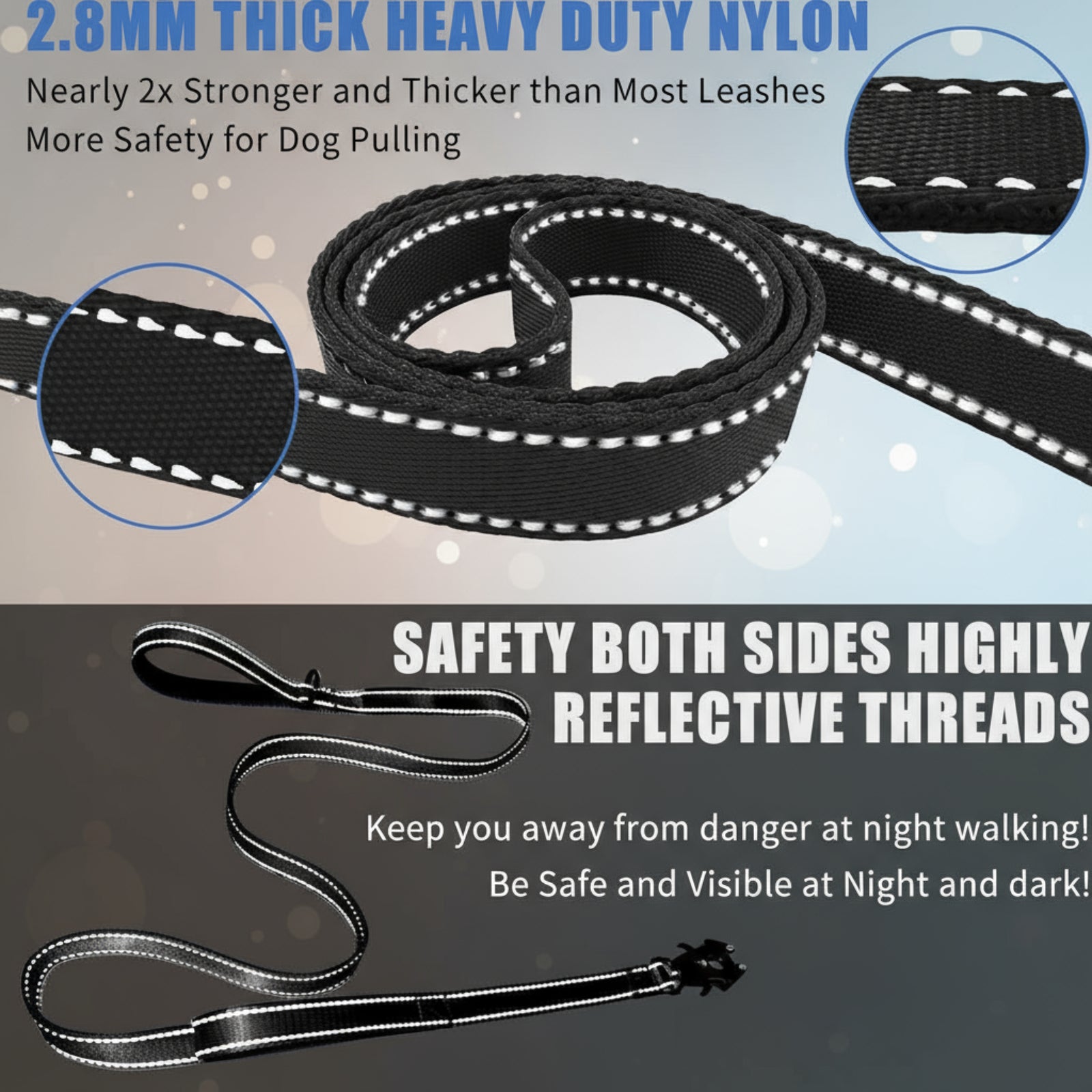 Tactical Dog Lead 1.8 m Tough Padded Nylon Heavy Duty