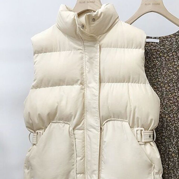 jacket vest quilted padded thick puffer vest winter warm women's gilet size women