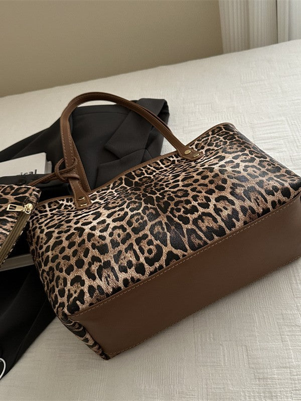 Tote Bag Leopard Print Special Bag Large Capacity Women's Commuter All-match Handbag Shoulder Shopping Bag New Women's Bag