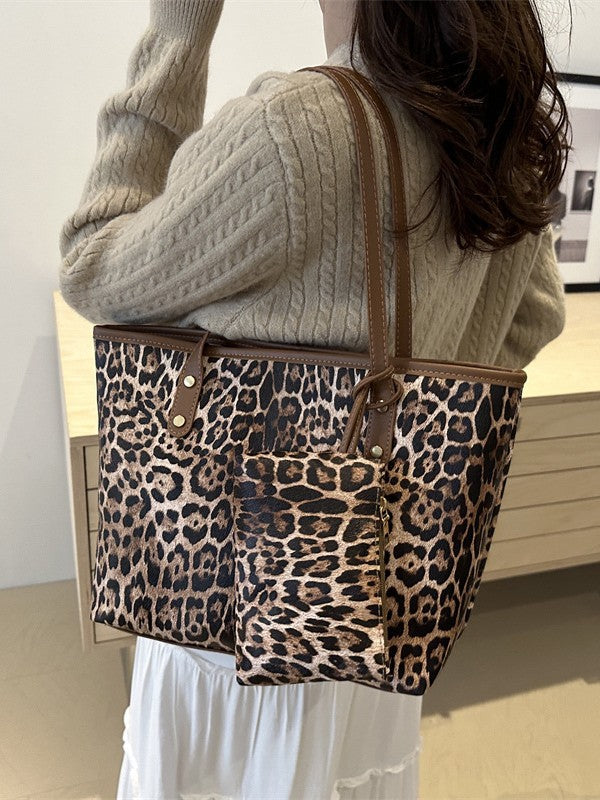 Tote Bag Leopard Print Special Bag Large Capacity Women's Commuter All-match Handbag Shoulder Shopping Bag New Women's Bag