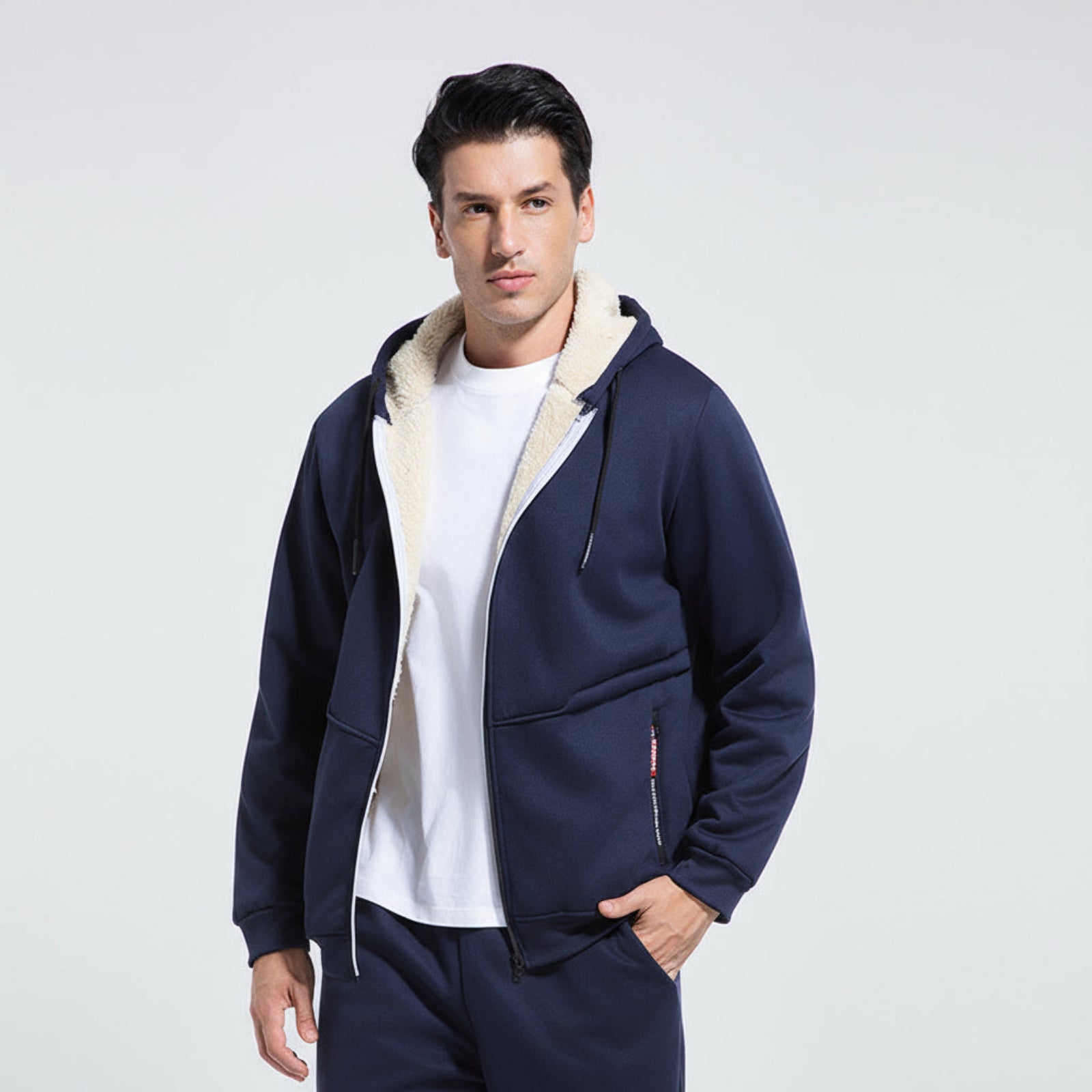 Cross-Border European Size Hot-Selling Spring And Autumn Thickened Lamb Fleece Sweatshirt Set Carhartt Style Warm Jacket Workwear Style Can Be Customized