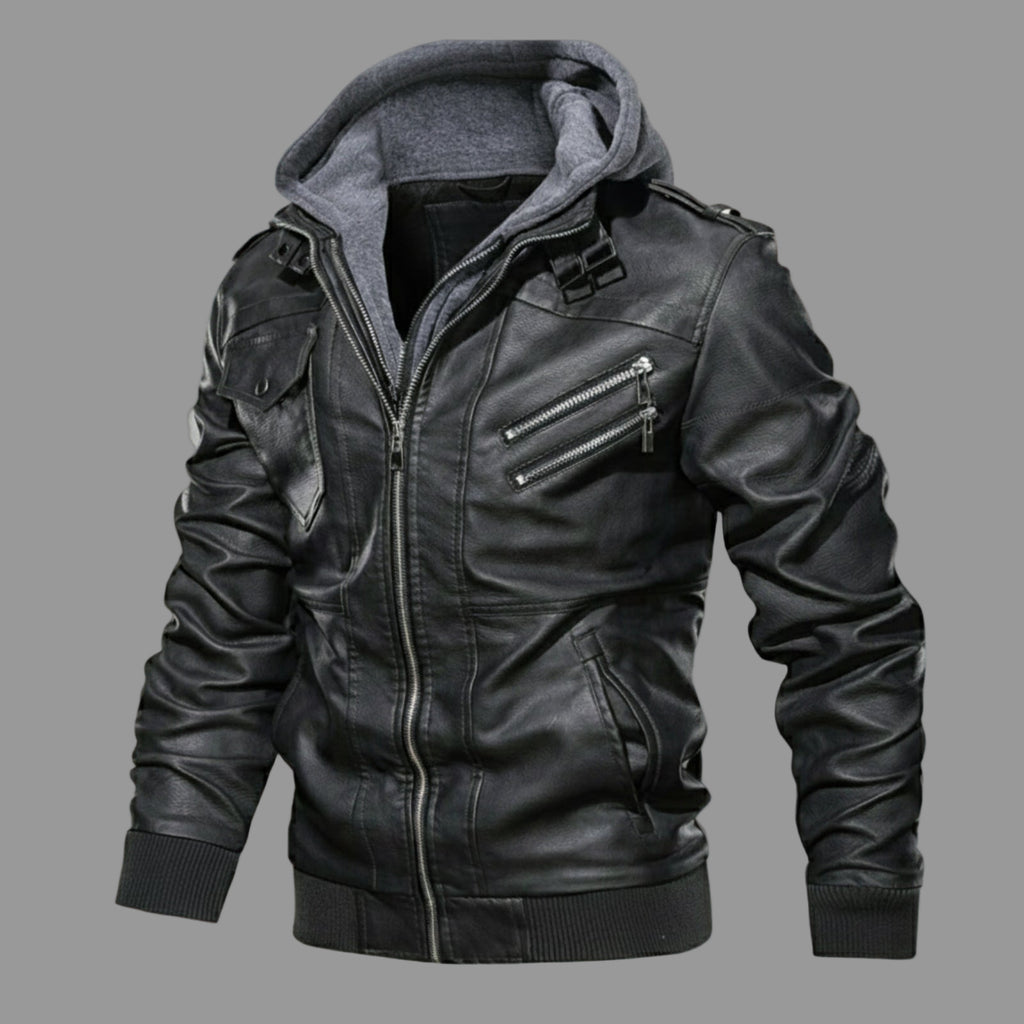 2907 Leather Jacket Aliexpress Amazon Retro Motorcycle Pu Leather Jacket Autumn And Winter Removable Men's Hooded Jacket