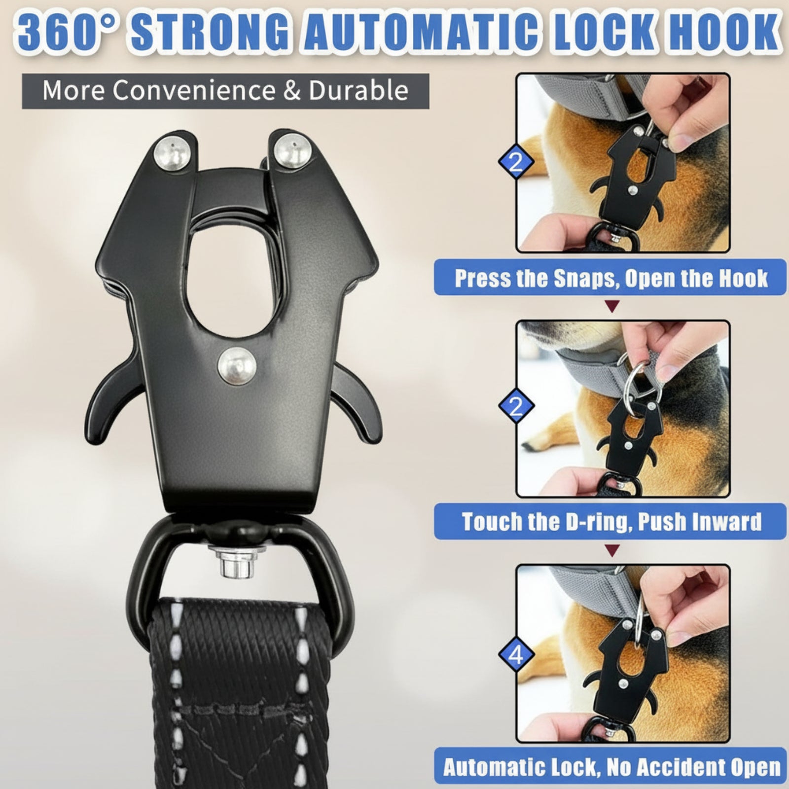 Tactical Dog Lead 1.8 m Tough Padded Nylon Heavy Duty