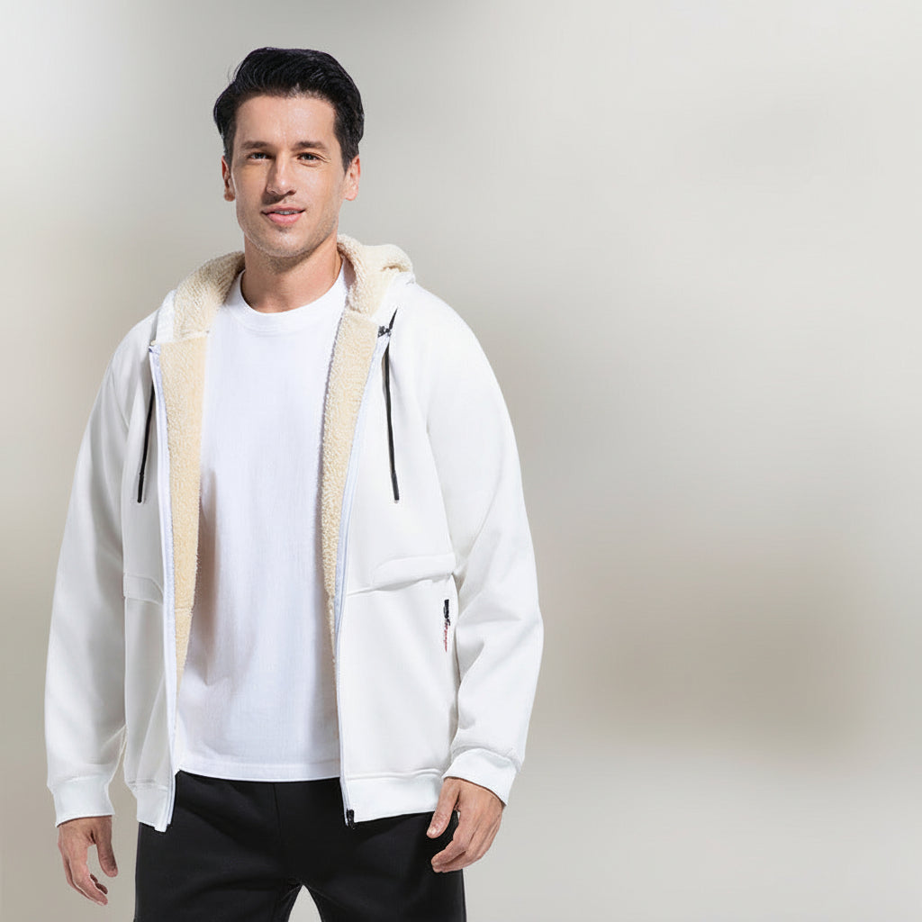 Cross-Border European Size Hot-Selling Spring And Autumn Thickened Lamb Fleece Sweatshirt Set Carhartt Style Warm Jacket Workwear Style Can Be Customized