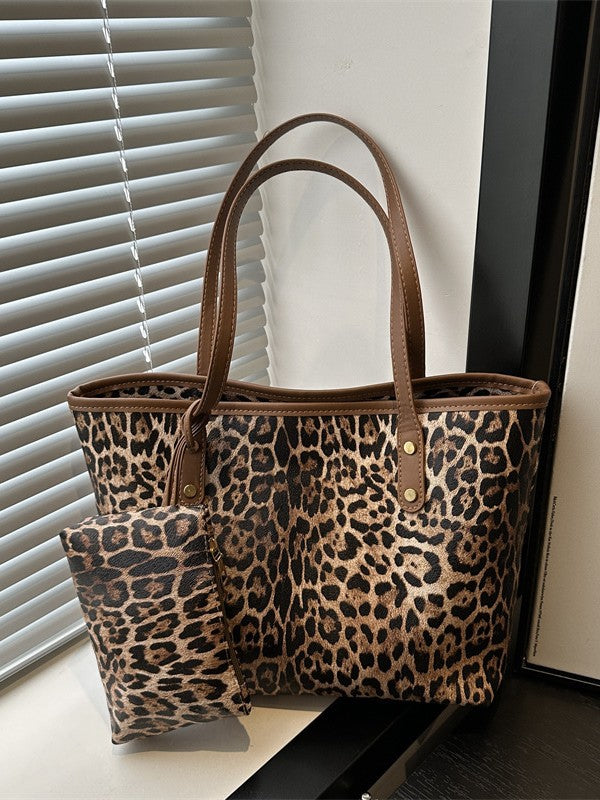 Tote Bag Leopard Print Special Bag Large Capacity Women's Commuter All-match Handbag Shoulder Shopping Bag New Women's Bag