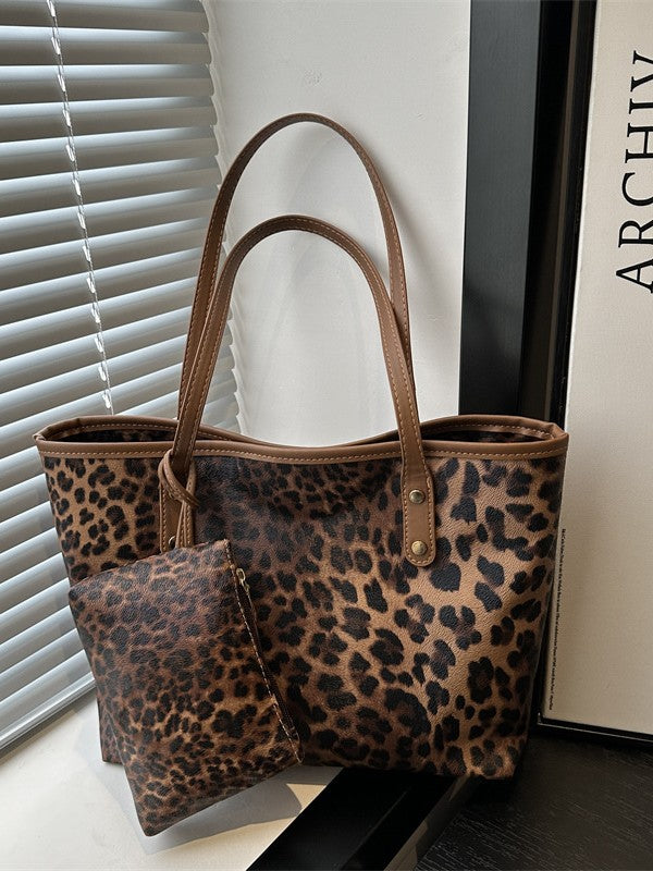Tote Bag Leopard Print Special Bag Large Capacity Women's Commuter All-match Handbag Shoulder Shopping Bag New Women's Bag