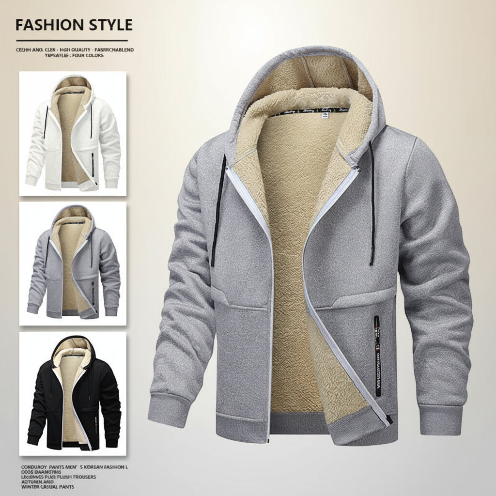 Cross-Border European Size Hot-Selling Spring And Autumn Thickened Lamb Fleece Sweatshirt Set Carhartt Style Warm Jacket Workwear Style Can Be Customized