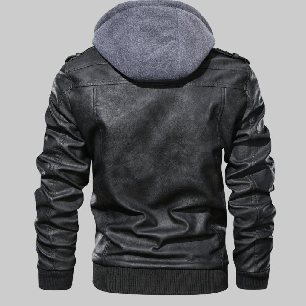 2907 Leather Jacket Aliexpress Amazon Retro Motorcycle Pu Leather Jacket Autumn And Winter Removable Men's Hooded Jacket