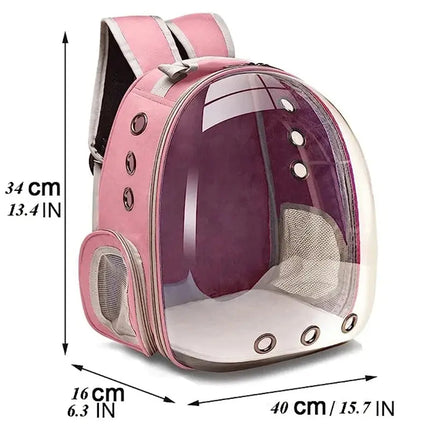 Pet Carrier Backpack with Transparent Window – Space Capsule Design for Cats and Small Dogs